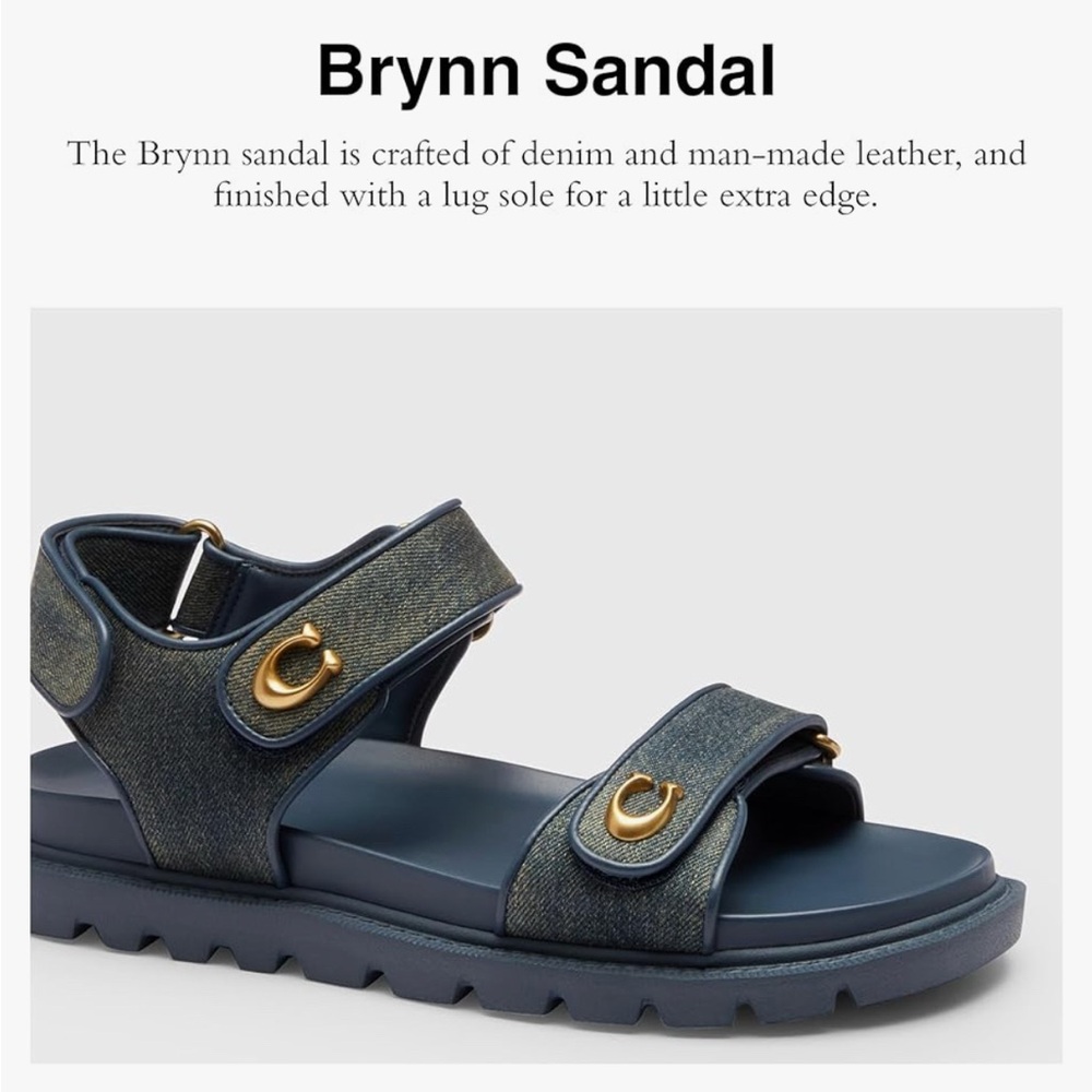 COACH womens Brynn Sandal in Loved Denim - Picture 2 of 5